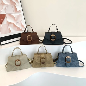Sac À Épaule Vintage En Cuir PU Pour Femmes Mode Style Français Sac Bandoulière Main Boucle Métal Rabat Poignée