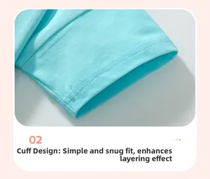 Detailed close-up of double-stitched cuffs on a light blue cotton girl's summer dress
