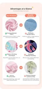 Detailed comparison showing soft pink knit fabric and high-quality mermaid print stitching