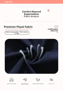 Dettaglio del tessuto in cotone piquet blu navy traspirante per abito polo da bambina