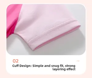 Detailed close-up of pink cotton short sleeves with high-quality double-stitched cuffs