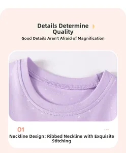 Détail du col d'une robe en coton violette à pois avec des coutures soignées et douces