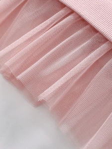 Rosa Tutu-Kleid für Kleinkinder mit geripptem Baumwollbund und weichem Tüllrock
