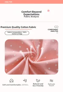 Detail of pink cotton dress fabric with white stars, soft and breathable texture