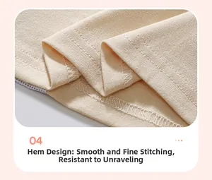 Close-up of double-stitched cotton hem with smooth seams and durable flatlock finish