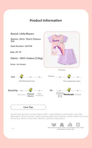 Detalle de camiseta de algodón para niña con estampado de unicornio y texto de sueños