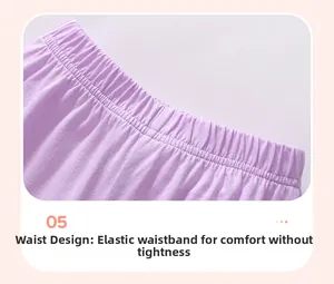 Detalle de pantalones cortos de algodón púrpura con cintura elástica para un ajuste cómodo