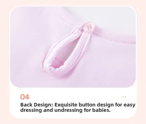 Squisito design del bottone posteriore sull'abito in cotone rosa per vestirsi facilmente