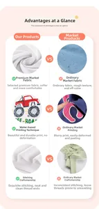 Détail du tissu en coton blanc montrant la maille douce et l'imprimé voiture durable
