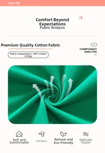 Detail of green 100% cotton fabric showing breathable texture and soft 150g material