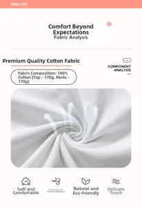 Close-up of 100% cotton fabric for boys sets, showing 170g soft breathable texture