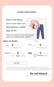 Détails du sweat à capuche arc-en-ciel rose et pantalon violet avec spécifications