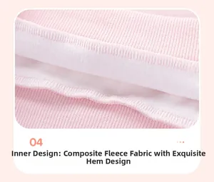 Détail de la doublure en polaire rose et de l'ourlet côtelé montrant la texture du tissu