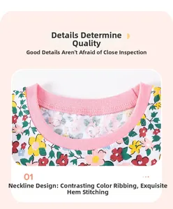 Détail du col en tricot rose avec imprimé floral et couture plate de précision