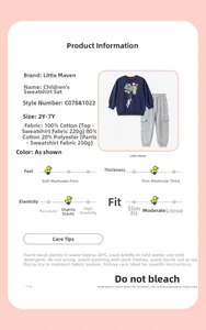 Detail view of boys' space-themed cotton hoodie set with astronaut print and jogger pants