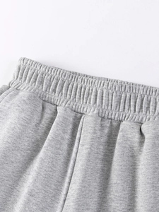 Toddler boys casual grey cotton blend knit pants with elastic waistband details