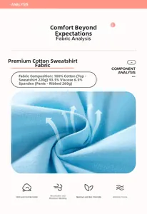 Detail of 100% cotton top fabric and rayon spandex rib knit pants for girls set