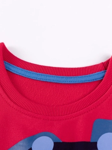 Ensemble Sweat Et Pantalon En Coton Pour Garçons Imprimé Excavatrice Dessin Animé Manches Longues Automne