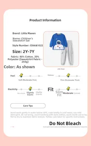 Detail view of cotton astronaut sweatshirt and grey cargo pants for boys, size 2Y-7Y
