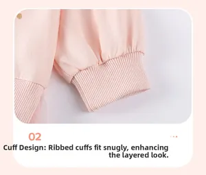 Détail des poignets côtelés de la robe en tricot rose montrant la texture douce