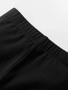 Sweat pour fille en noir pour l'automne avec taille élastique et détails de couture