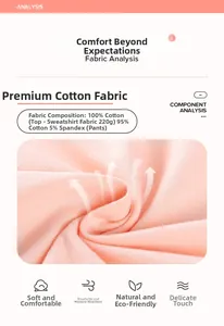 Detail view of pink 100% cotton sweatshirt fabric showing soft texture and quality material