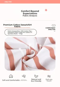 Detail of soft 100% cotton orange striped knit fabric showing texture and composition