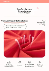 Détail du tissu 100% coton rouge montrant une texture douce et une maille respirante pour garçons