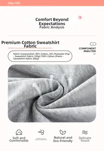 Detail of soft 250g cotton blend fabric for boys' sweatshirt with breathable texture