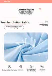 Detail of 170g 100% cotton fabric with white polka dots on light blue kids dress