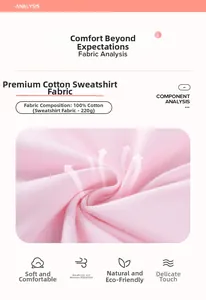 Gros plan du tissu rose 100% coton, poids 220g, texture douce et respirante de qualité
