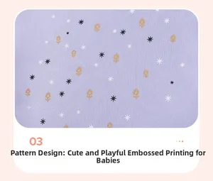 Detail of light purple knit cotton fabric with star prints and rubber printing craft