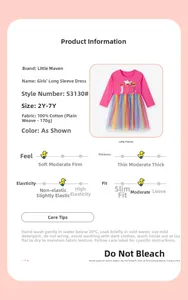 Detail of pink cotton top with mouse embroidery and rainbow mesh tutu skirt for girls
