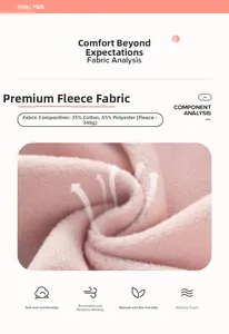 Detail of pink fleece fabric, 340g weight, 35% cotton and 65% polyester blend