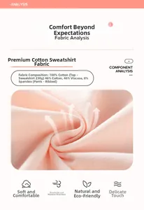 Detail of pink cotton sweatshirt fabric and ribbed knit pants material texture