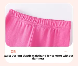 Close-up of comfortable elastic waistband on rose pink kids autumn trousers