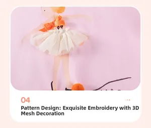 Close-up of pink cotton fabric with ballerina heat transfer and 3D white mesh skirt