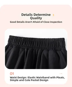 Detail of boys cargo pants featuring an elastic waistband and functional side pockets