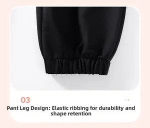 Detailed macro view of elastic ribbed cuffs on black cotton knitted cargo pants