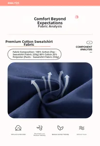 Detail of 220g pure cotton navy sweatshirt fabric with breathable loopback texture