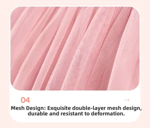 Detail aus rosa doppellagigem Tüll mit feiner Smok-Struktur für Mädchen-Prinzessin-Kleider