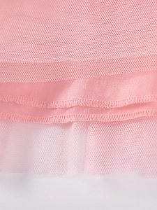 Rosa Tüll-Prinzessinnenkleid für Mädchen mit Netzlagen und feiner Nahtverarbeitung