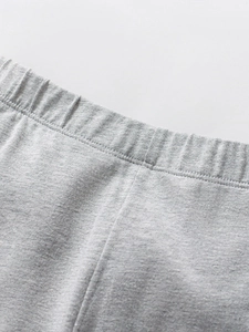 Elastic waist detail on girls rainbow set gray knit pants with cotton blend texture