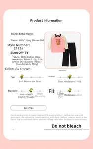 Detail view of pink girl's sweatshirt with bear patch and black cotton leggings set