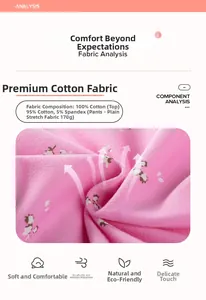 Detail of pink floral cotton fabric texture and material composition breakdown