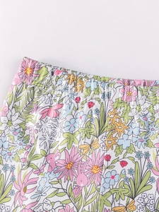 Legging d'automne pour fille avec motif de lapins, papillons et taille élastique confortable