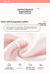Detail showing soft pink fleece fabric composition and breathable texture analysis