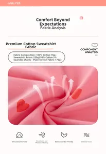 Detail of pink cotton fabric with red heart prints showing soft breathable texture