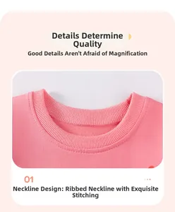 Detail of pink cotton shirt featuring high-quality ribbed neckline and reinforced stitching
