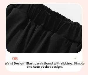 Détail de pantalon noir en polaire pour enfant avec taille élastique et poches latérales